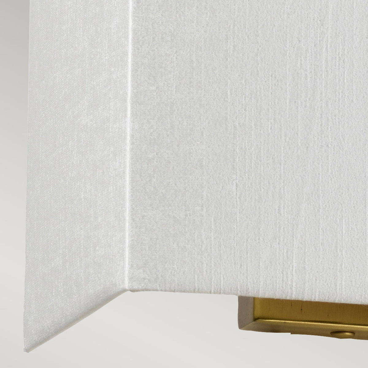 Riley Medium Rectangular Wall Light in Aged Brass with Ivory Faux Silk Shade