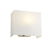 Riley Medium Rectangular Wall Light in Polished Chrome with Ivory Faux Silk Shade
