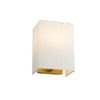 Riley Small Rectangular Wall Light in Aged Brass with Ivory Faux Silk Shade