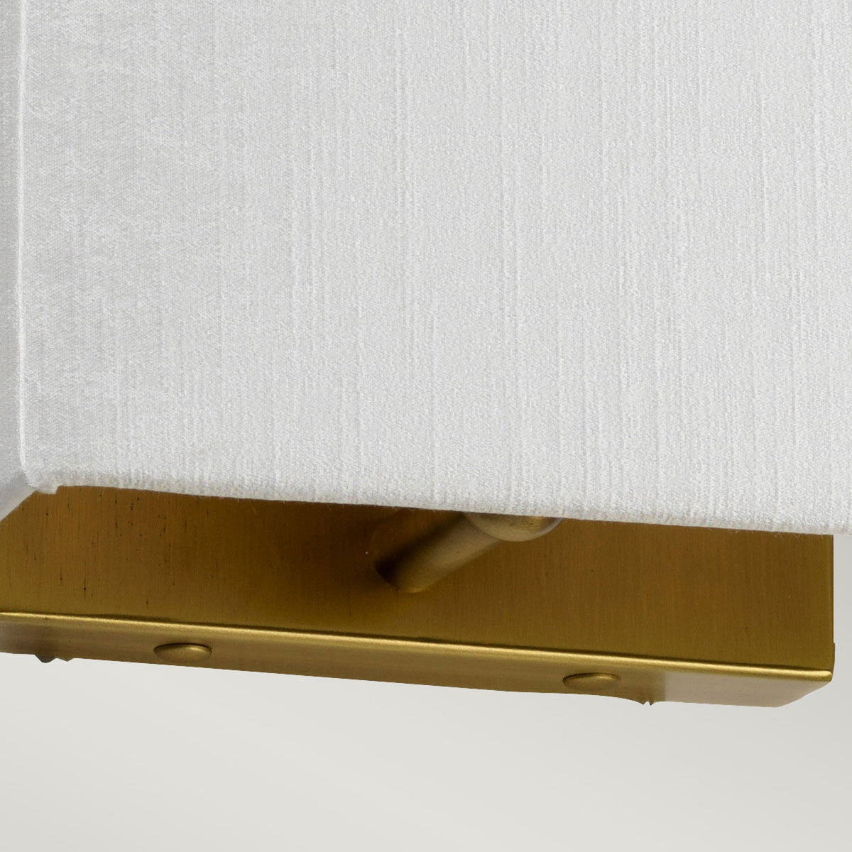 Riley Small Rectangular Wall Light in Aged Brass with Ivory Faux Silk Shade