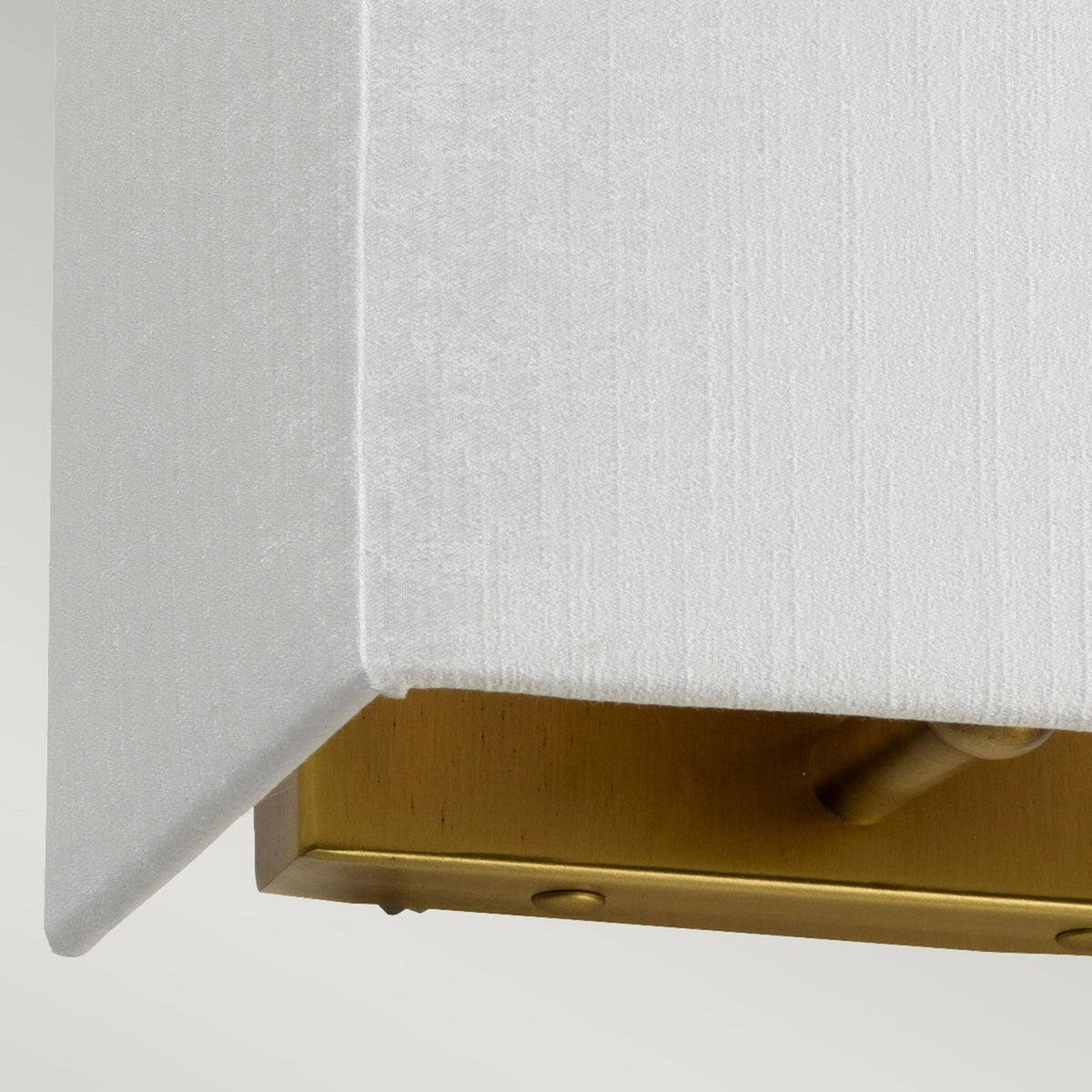 Riley Small Rectangular Wall Light in Aged Brass with Ivory Faux Silk Shade