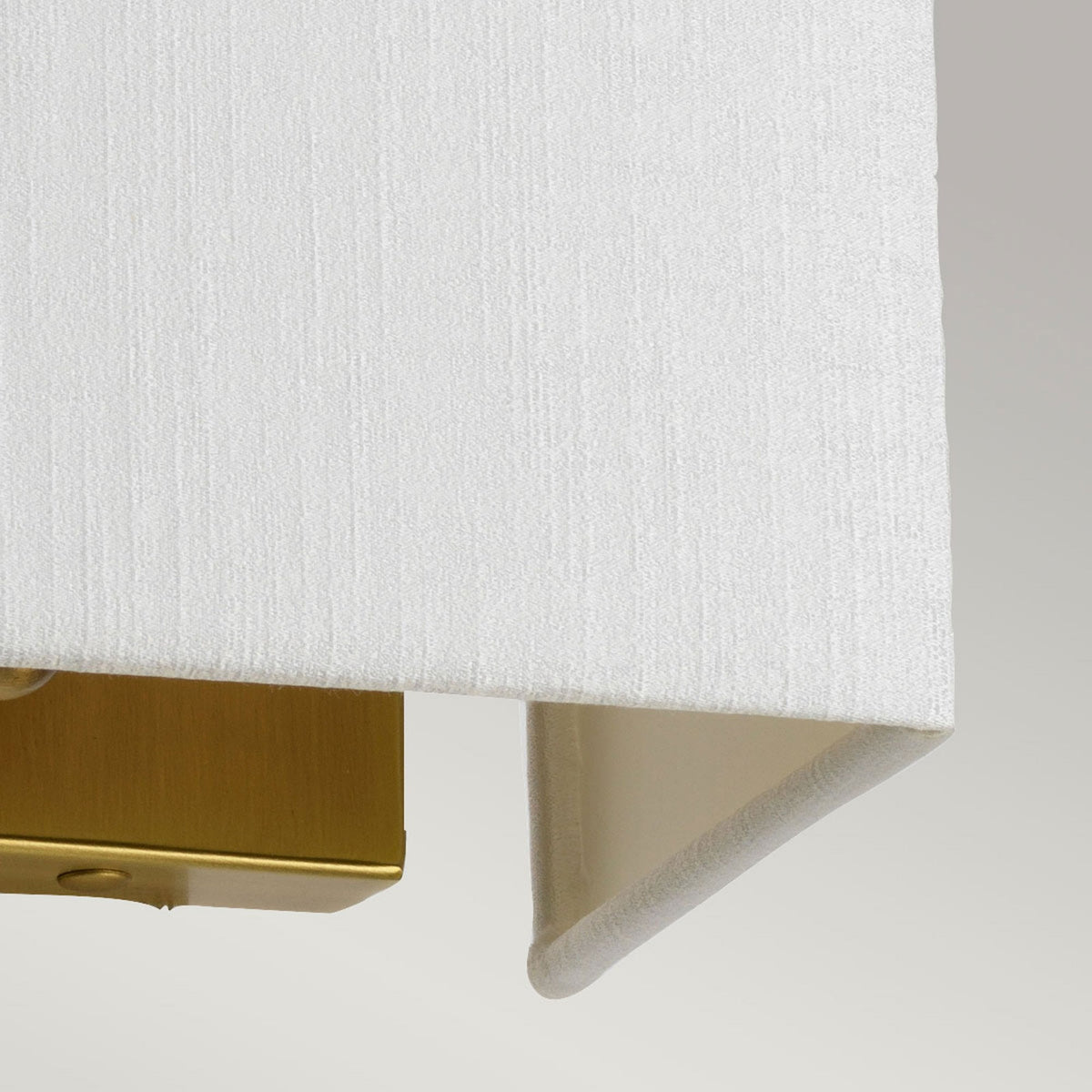 Riley Small Rectangular Wall Light in Aged Brass with Ivory Faux Silk Shade