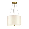 Pearce 356mm Pendant with Ivory Shade and Aged Brass Metalwork