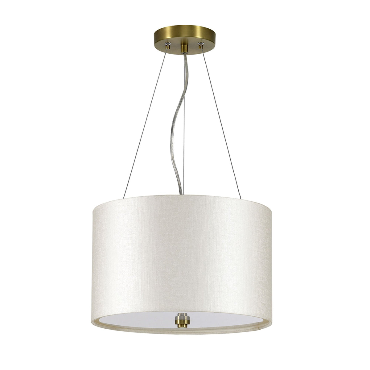 Pearce 356mm Pendant with Ivory Shade and Aged Brass Metalwork