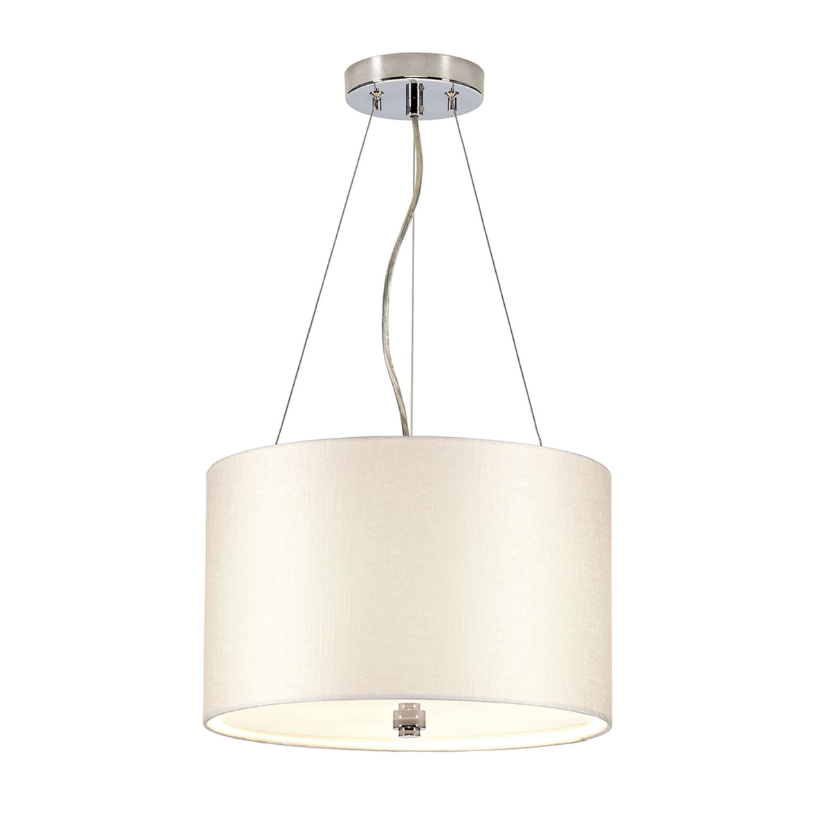 Pearce 356mm Pendant with Ivory Shade and Polished Chrome Metalwork