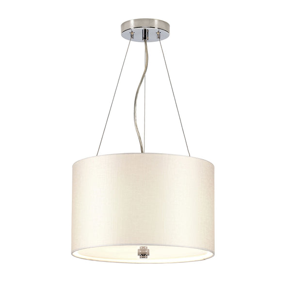 Pearce 356mm Pendant with Ivory Shade and Polished Chrome Metalwork