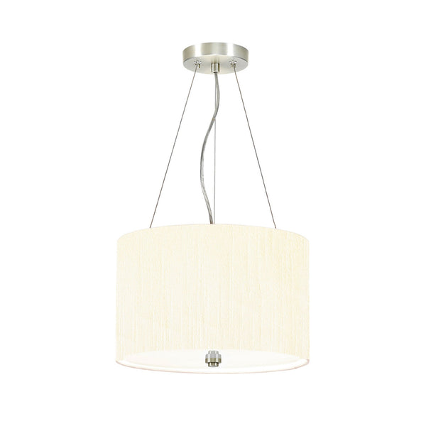 Pearce 356mm Pendant with Ivory Shade and Polished Chrome Metalwork