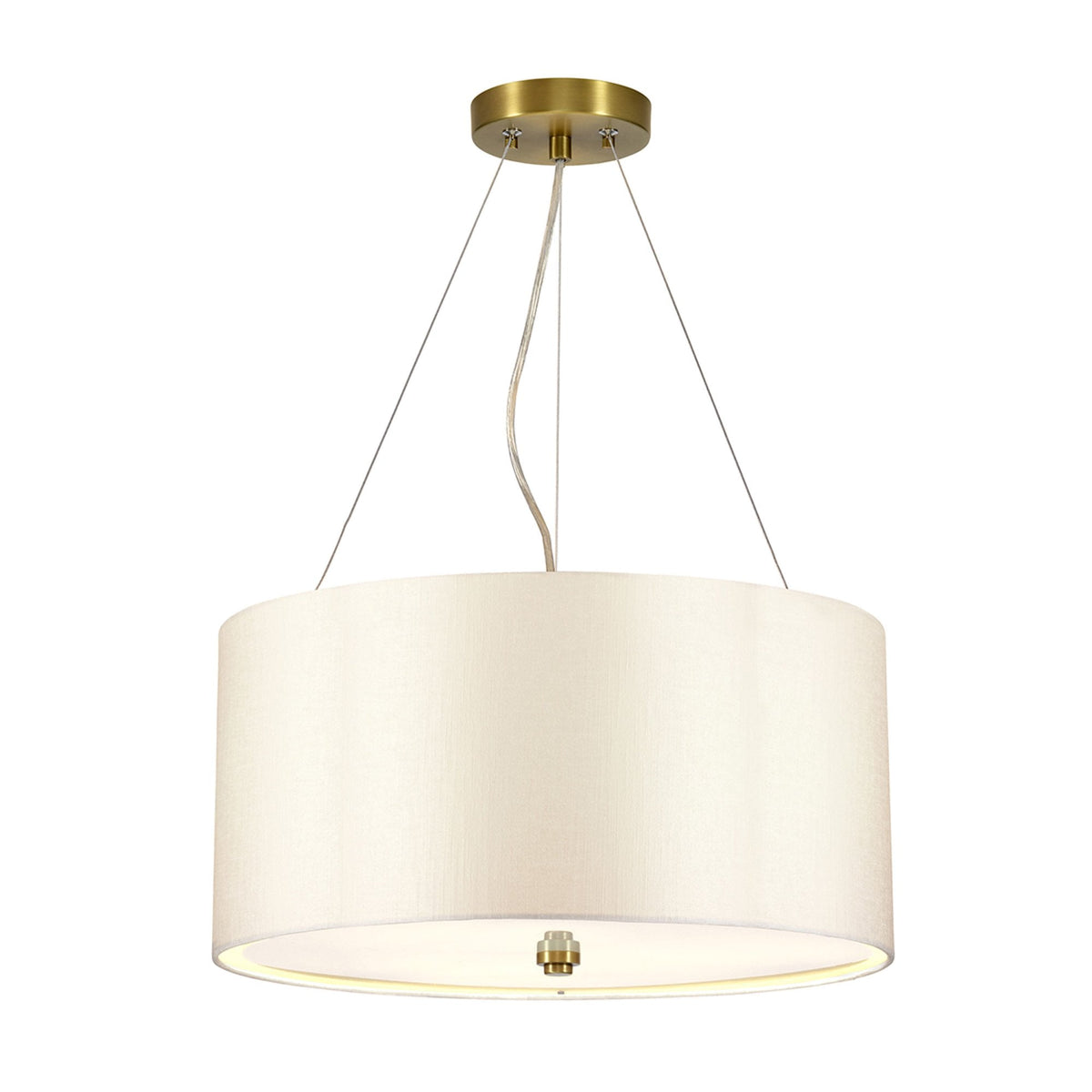 Pearce 457mm Pendant with Ivory Shade and Aged Brass Metalwork