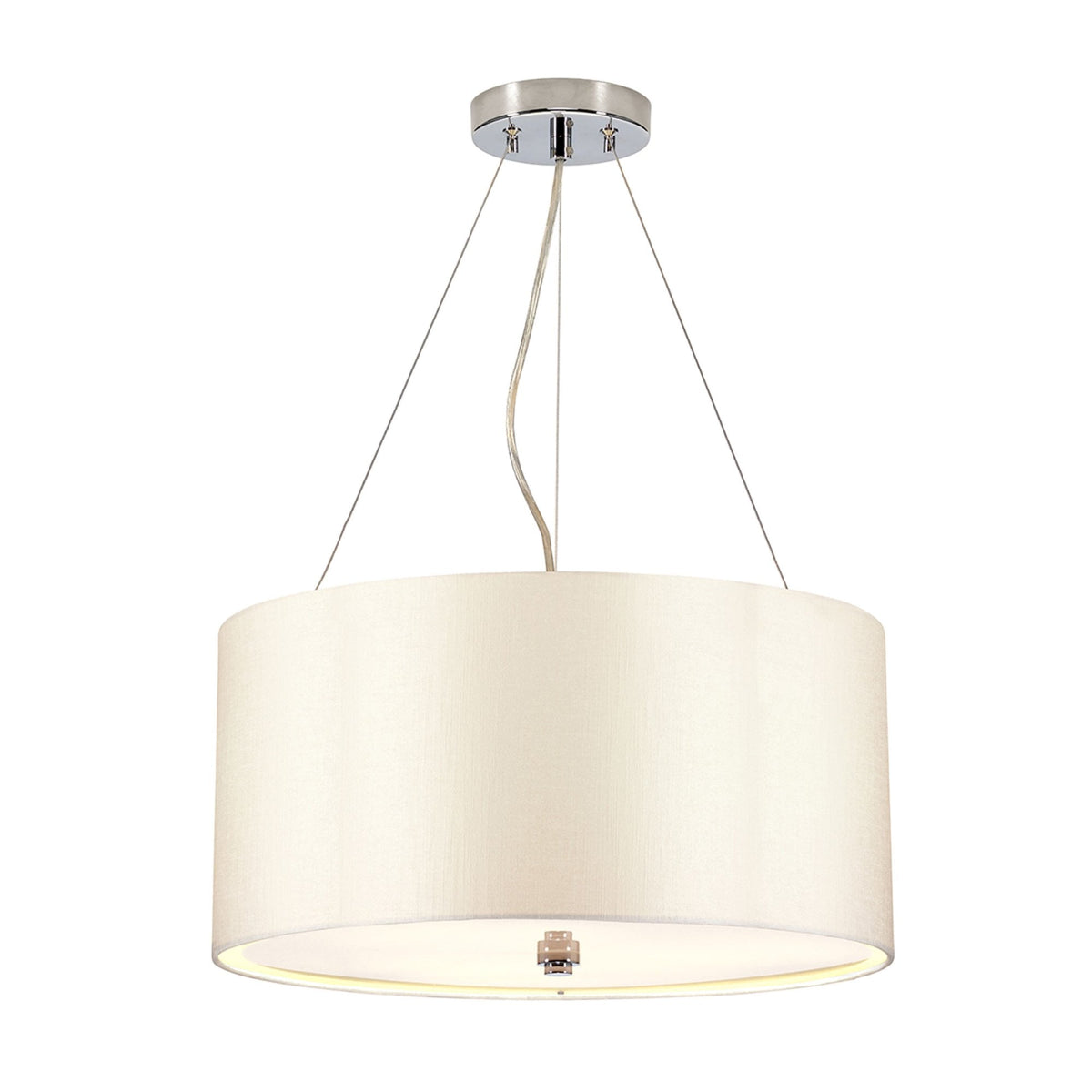 Pearce 457mm Pendant with Ivory Shade and Polished Chrome Metalwork