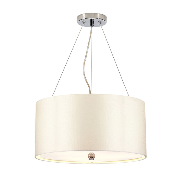 Pearce 457mm Pendant with Ivory Shade and Polished Chrome Metalwork