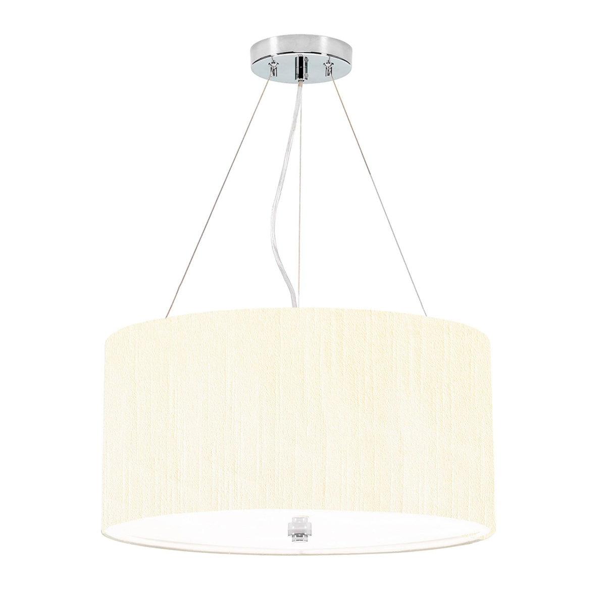 Pearce 457mm Pendant with Ivory Shade and Polished Chrome Metalwork