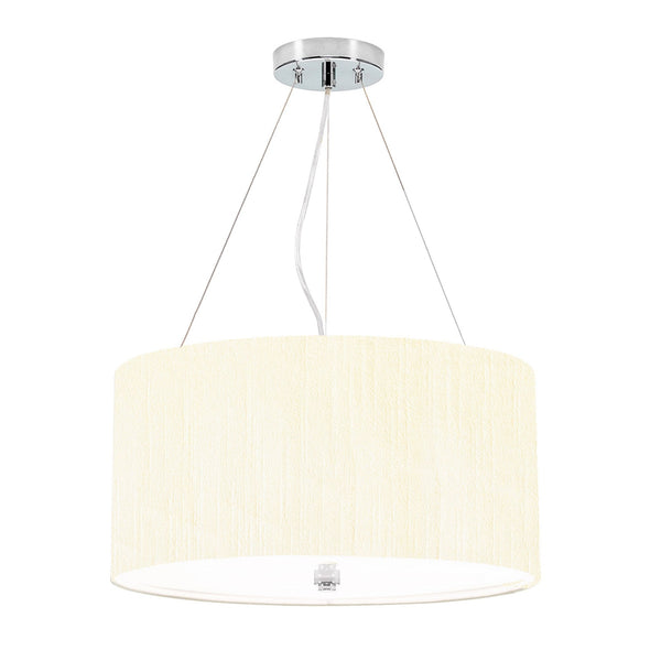 Pearce 457mm Pendant with Ivory Shade and Polished Chrome Metalwork