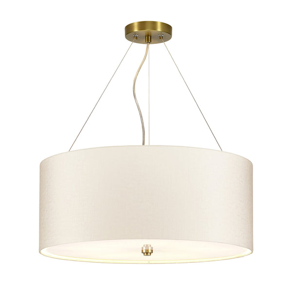 Pearce 559mm Pendant with Ivory Shade and Aged Brass Metalwork