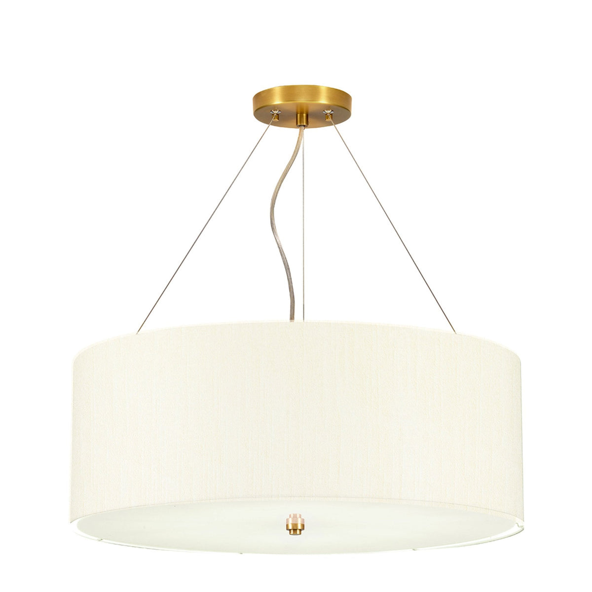 Pearce 559mm Pendant with Ivory Shade and Aged Brass Metalwork