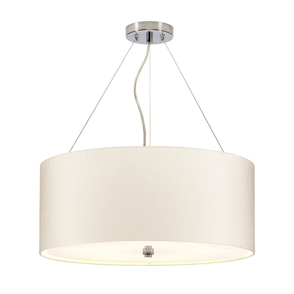 Pearce 559mm Pendant with Ivory Shade and Polished Chrome Metalwork