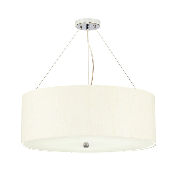 Pearce 559mm Pendant with Ivory Shade and Polished Chrome Metalwork