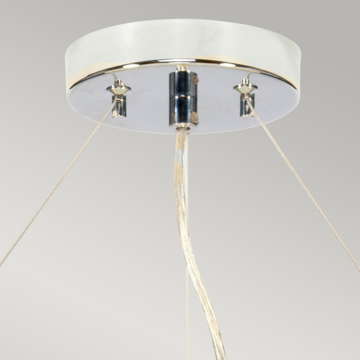Pearce 559mm Pendant with Ivory Shade and Polished Chrome Metalwork