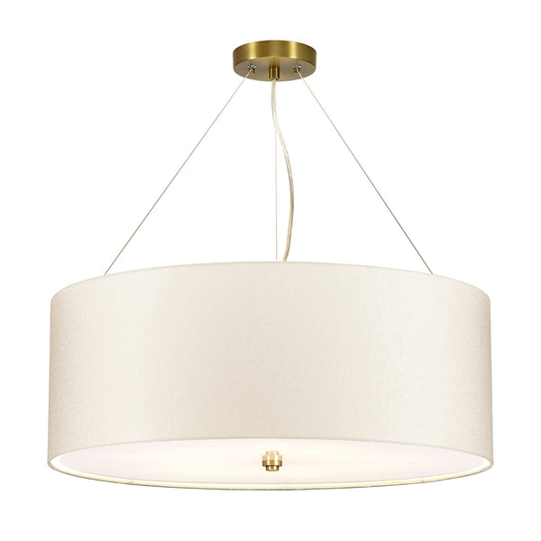 Pearce 660mm Pendant with Ivory Shade and Aged Brass Metalwork