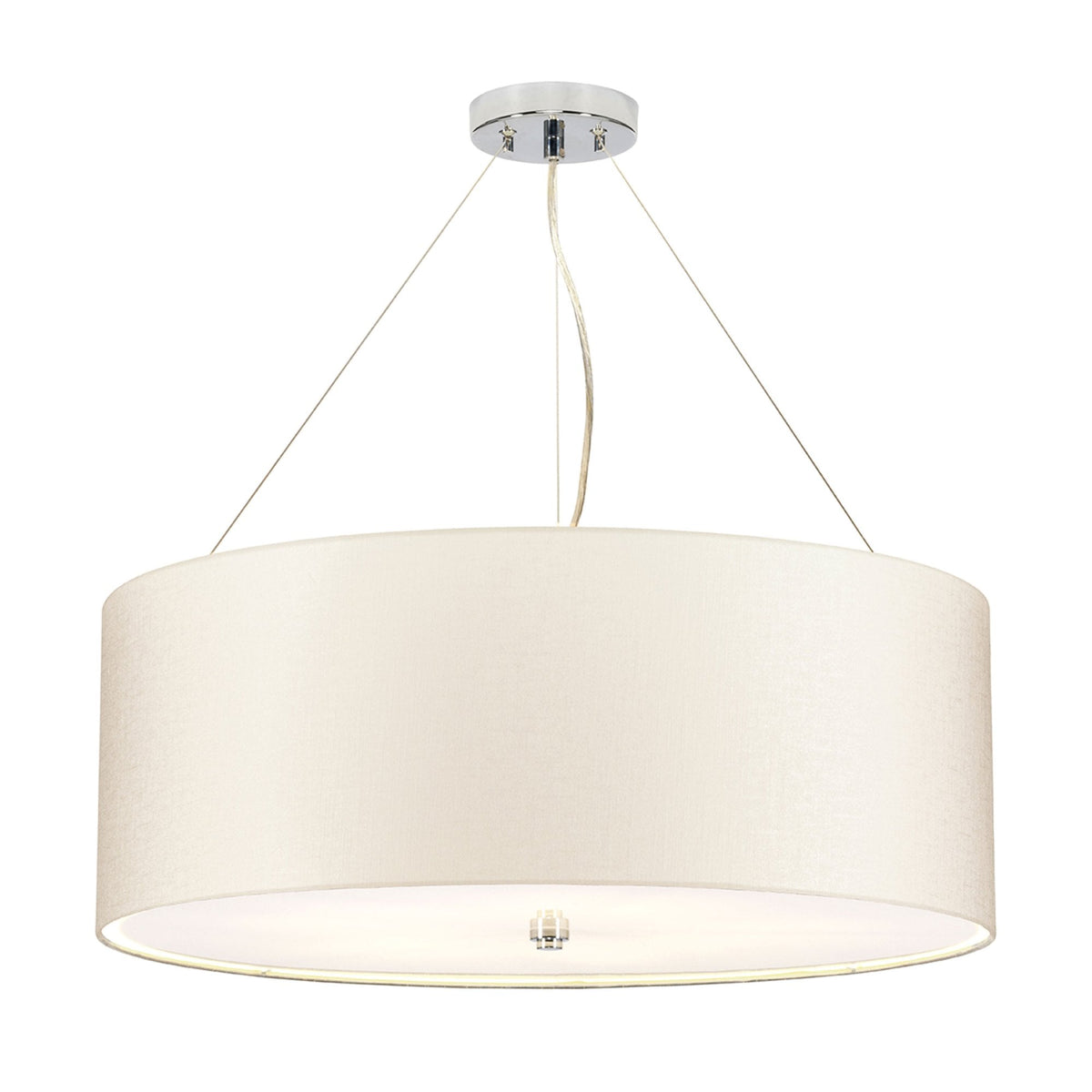 Pearce 660mm Pendant with Ivory Shade and Polished Chrome Metalwork