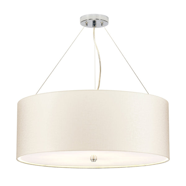 Pearce 660mm Pendant with Ivory Shade and Polished Chrome Metalwork