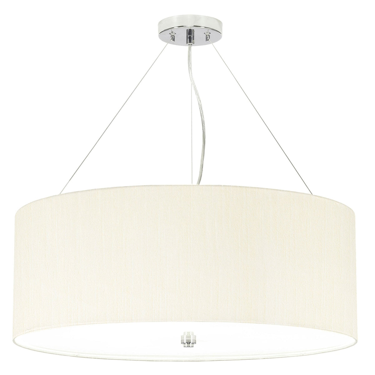 Pearce 660mm Pendant with Ivory Shade and Polished Chrome Metalwork