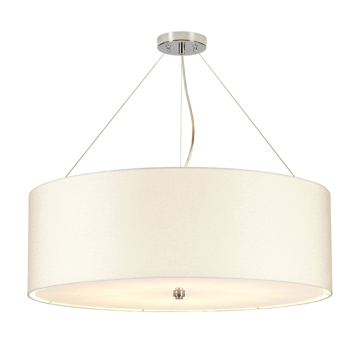 Pearce 762mm Pendant with Ivory Shade and Polished Chrome Metalwork