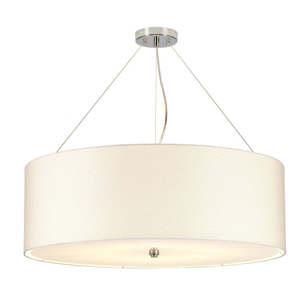 Pearce 762mm Pendant with Ivory Shade and Polished Chrome Metalwork