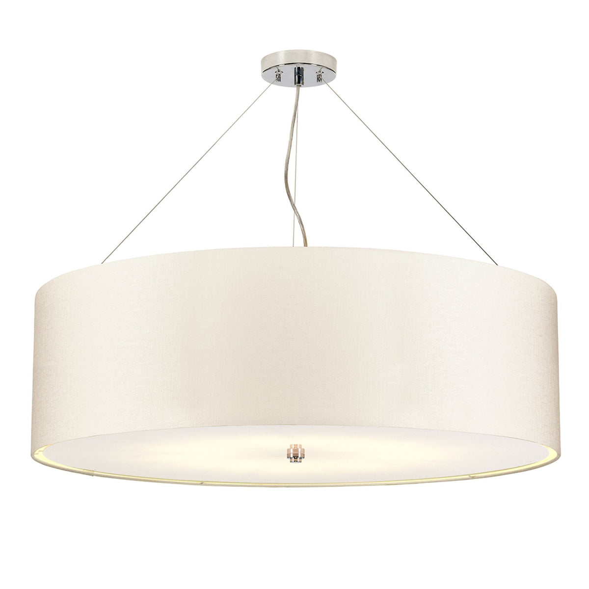 Pearce 864mm Pendant with Ivory Shade and Polished Chrome Metalwork
