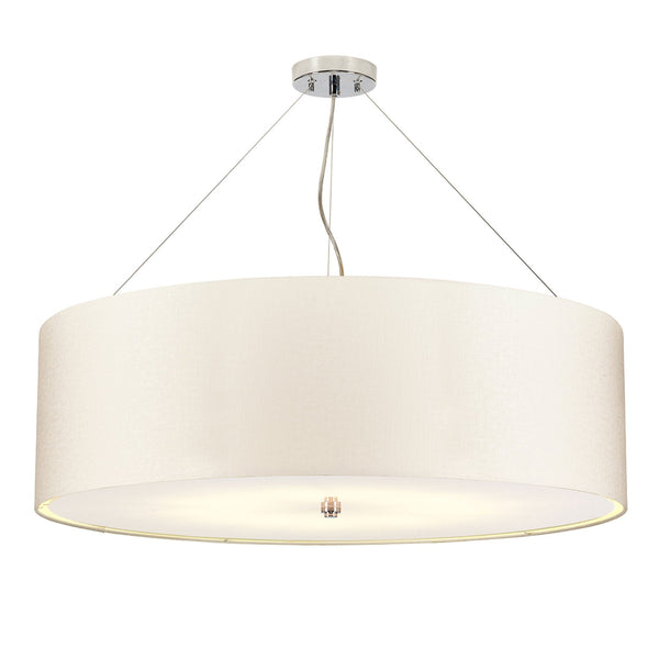 Pearce 864mm Pendant with Ivory Shade and Polished Chrome Metalwork