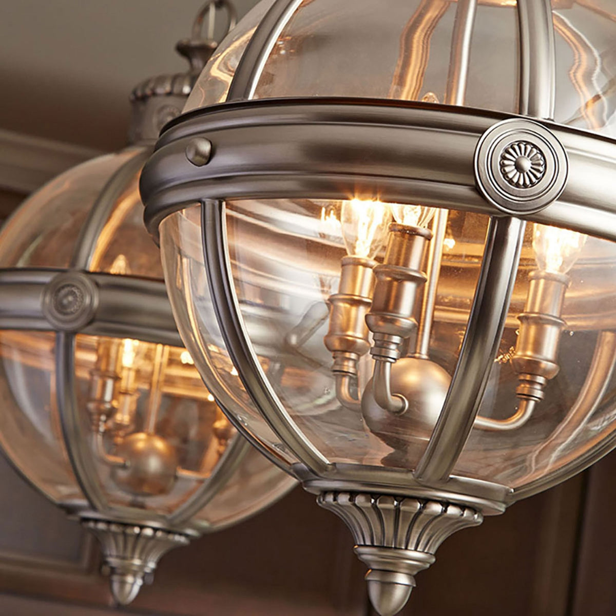 Adams 3 Light Pendant in Antique Nickel