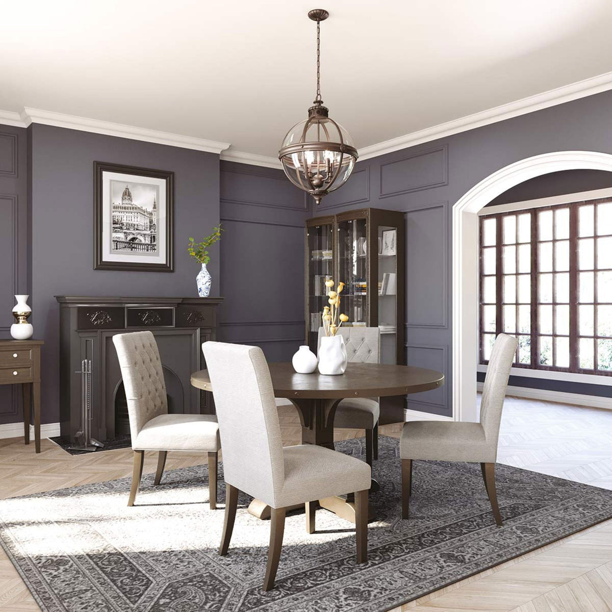 Adams 4 Light Pendant in Antique Nickel