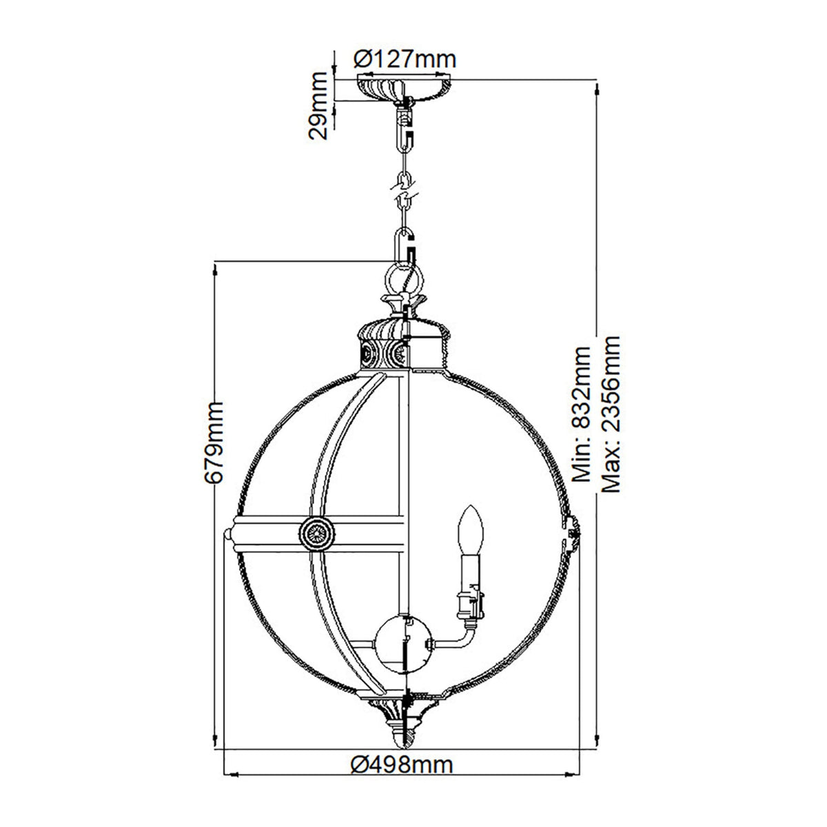 Adams 4 Light Pendant in Antique Nickel