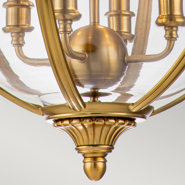 Adams 4 Light Pendant in Burnished Brass