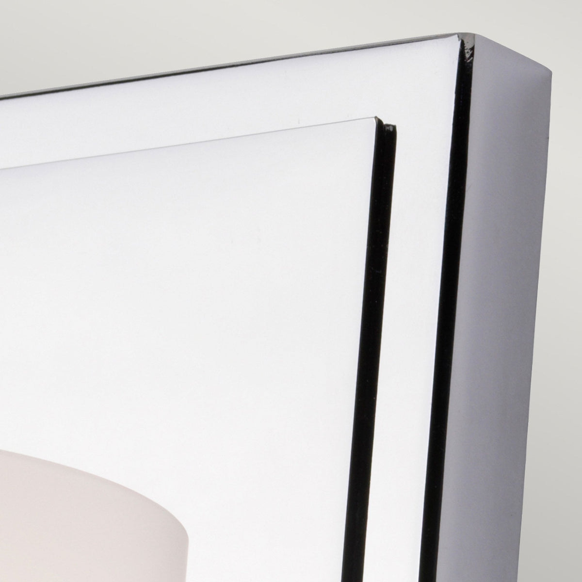 Amalia Large IP44 Wall Light in Polished Chrome with White Etched Cylindrical Glass