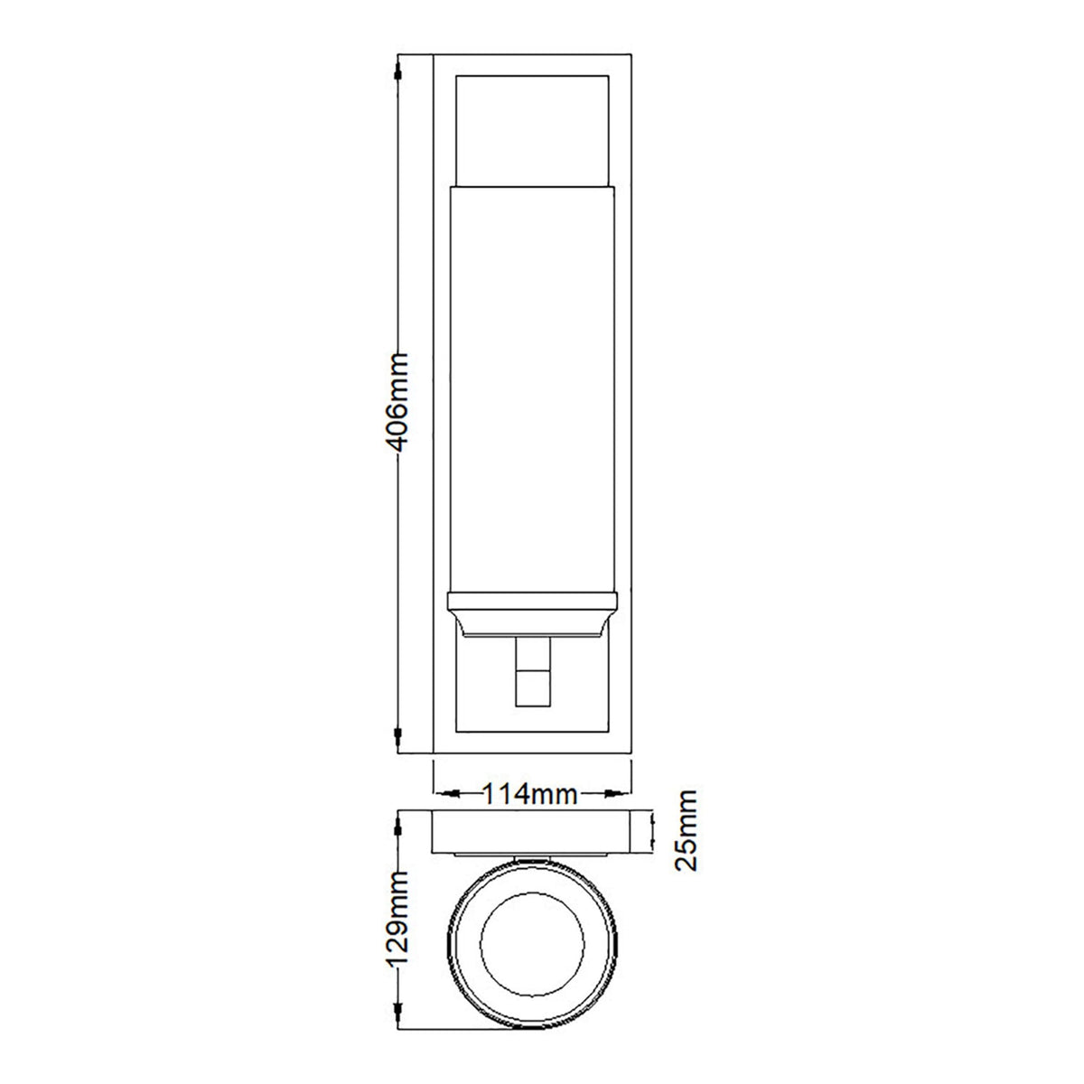Amalia Large IP44 Wall Light in Polished Chrome with White Etched Cylindrical Glass