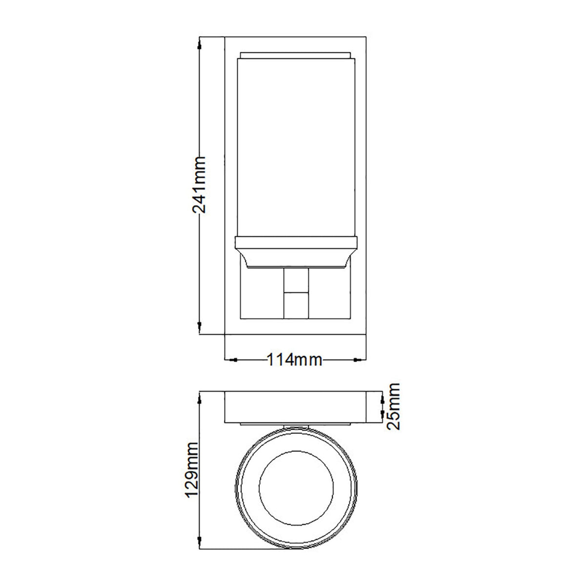 Amalia Small IP44 Wall Light in Polished Chrome with White Etched Cylindrical Glass