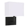 Hotel Wall Light With In Black With White Fabric Shade