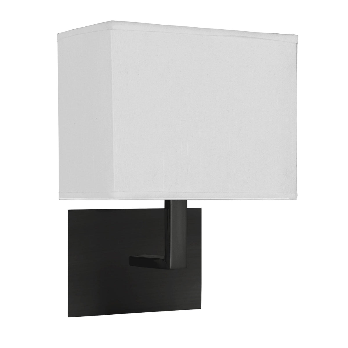 Hotel Wall Light With In Black With White Fabric Shade