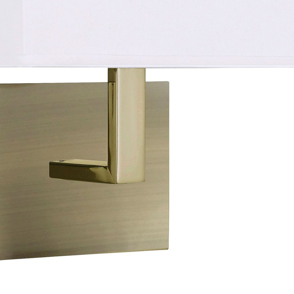 Hotel Wall Light With In Antique Brass With White Fabric Shade