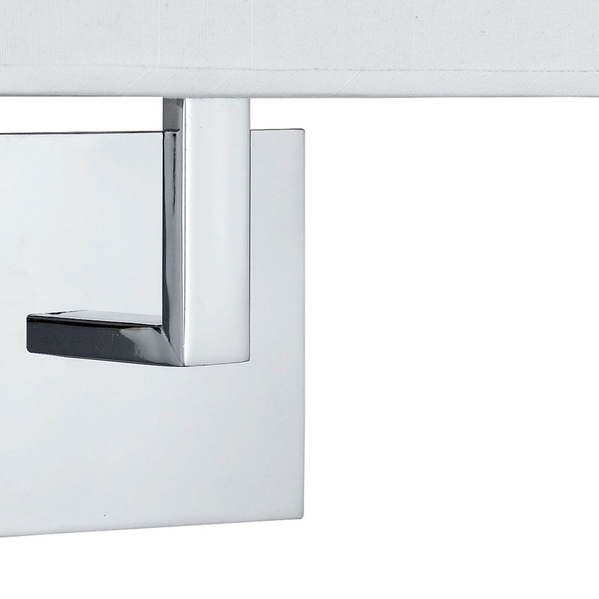 Hotel Wall Light With In Polished Chrome With White Fabric Shade