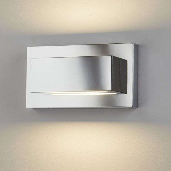 Ledge LED Up & Down Wall Light In Polished Chrome
