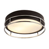 Phoenix IP44 Bathroom 2 Light Semi Flush Ceiling Light In Black & Chrome