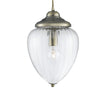 Moscow Pendant In Antique Brass With Ribbed Glass Shade