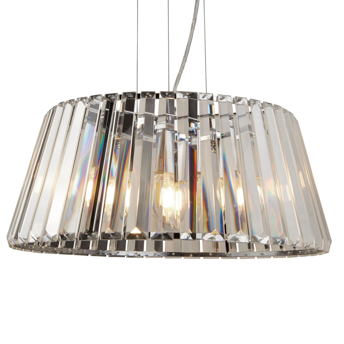 Tiara 5 Light Pendant In Chrome With Clear Crystal