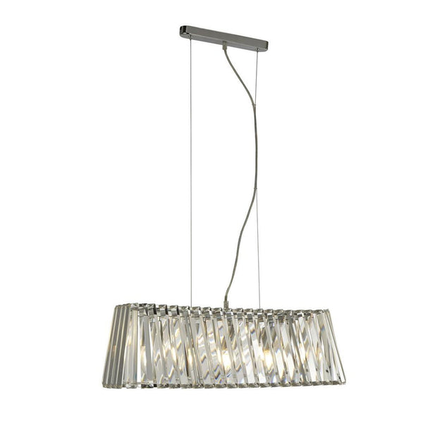 Tiara 4 Light Linear Pendant In Chrome With Clear Crystal