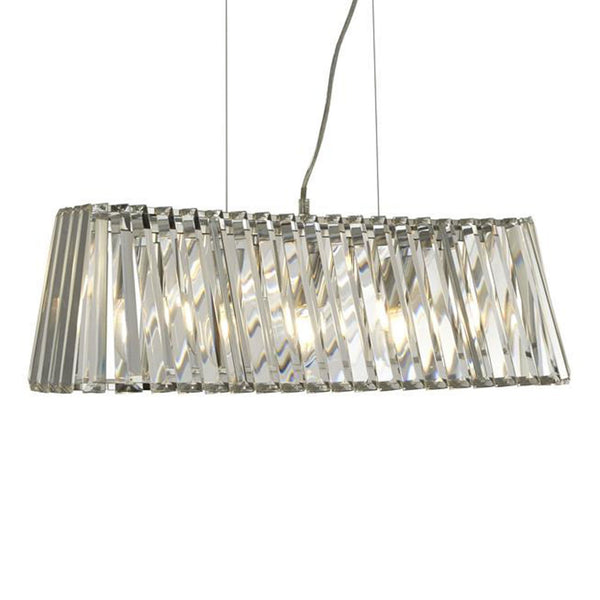 Tiara 4 Light Linear Pendant In Chrome With Clear Crystal