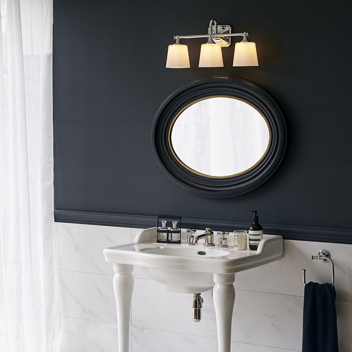 Concord Three Lamp IP44 Bathroom Wall Light in Chrome