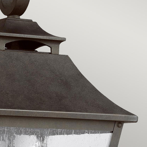 Galena 3 Light Large Wall Lantern in Sable Finish with Seeded Glass Panes