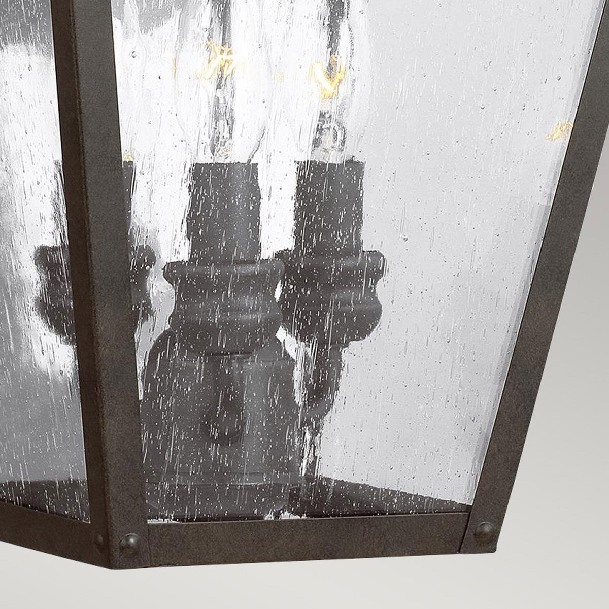 Galena 3 Light Large Wall Lantern in Sable Finish with Seeded Glass Panes