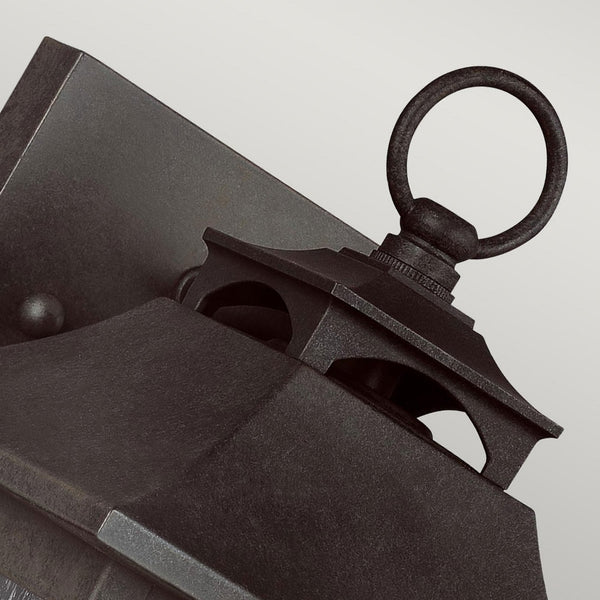 Galena 1 Light Small Wall Lantern in Sable Finish with Seeded Glass Panes